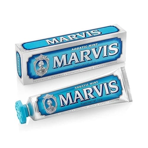 خمیردندان مارویس Marvis مدل Aquatic Mint (آبی)، با طعم نعناع — تصویر ۲