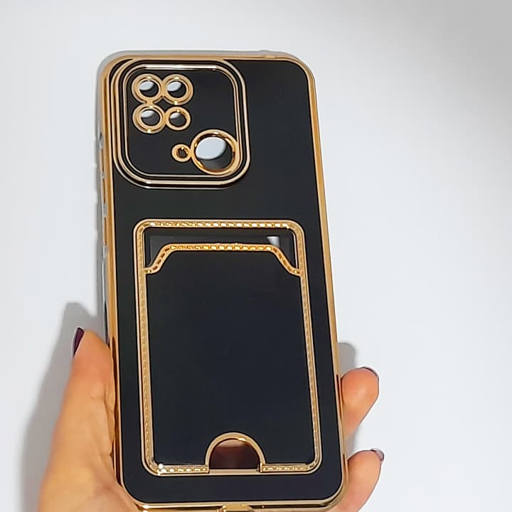 قاب گوشی شیائومی Redmi 10c دور طلایی جا کارتی دار مدل مای کیس