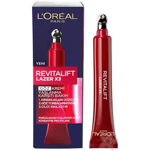 کرم دور چشم ضد چروک و لیفت Revitalift Laser 3X لورال L’Oréal + — تصویر ۲