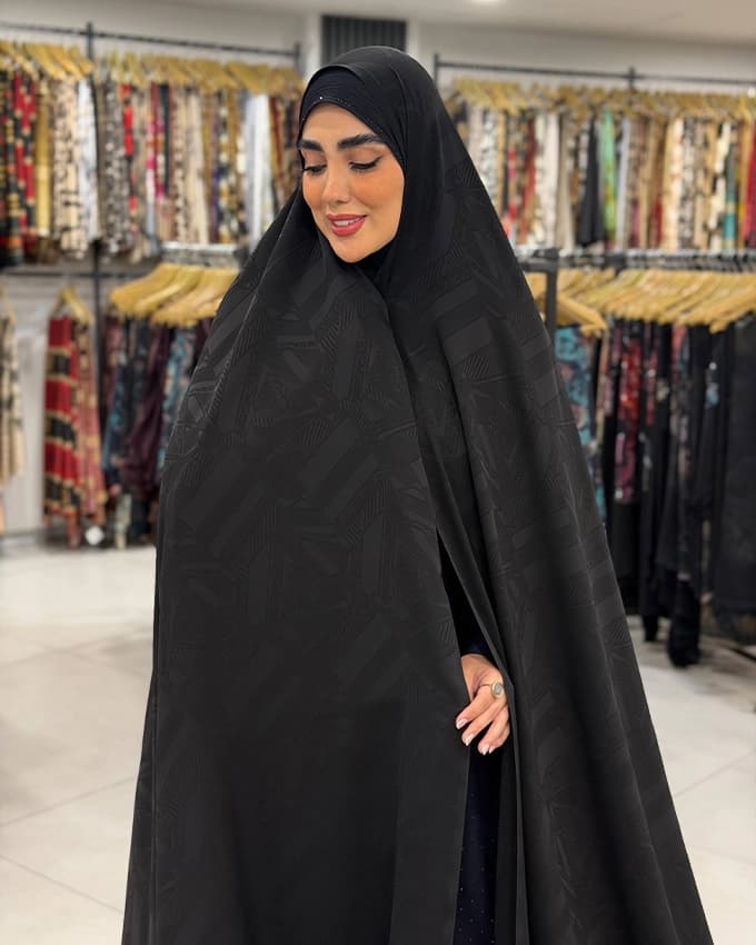 قواره چادر مشکی نانو مانیا طرح 4