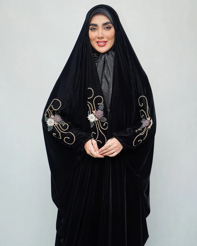 چادر عربی جده مخمل ونوس ایتالیا اسکارلت
