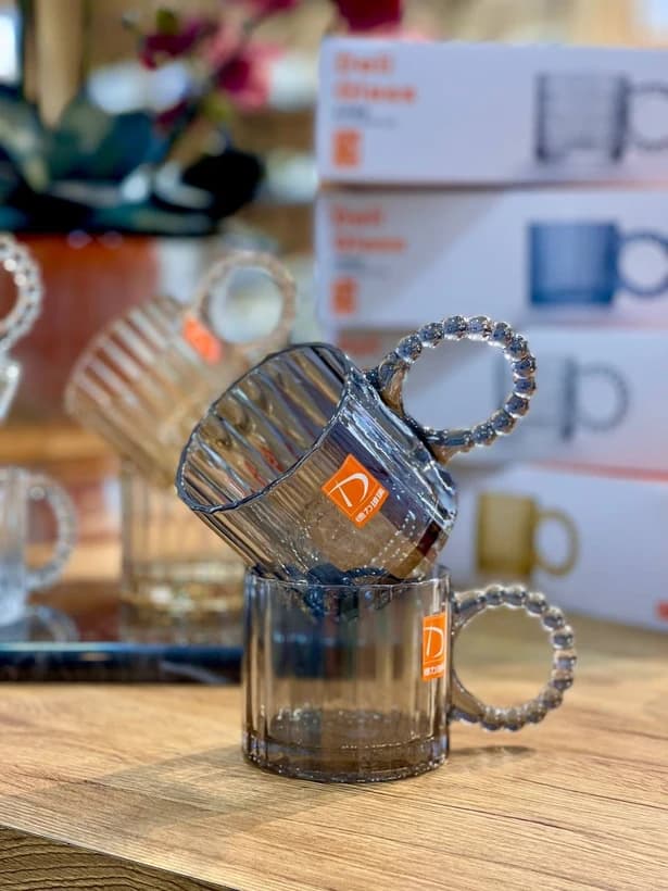 فنجان دسته مرواریدی دلی گلس DELI GLASS — تصویر ۳