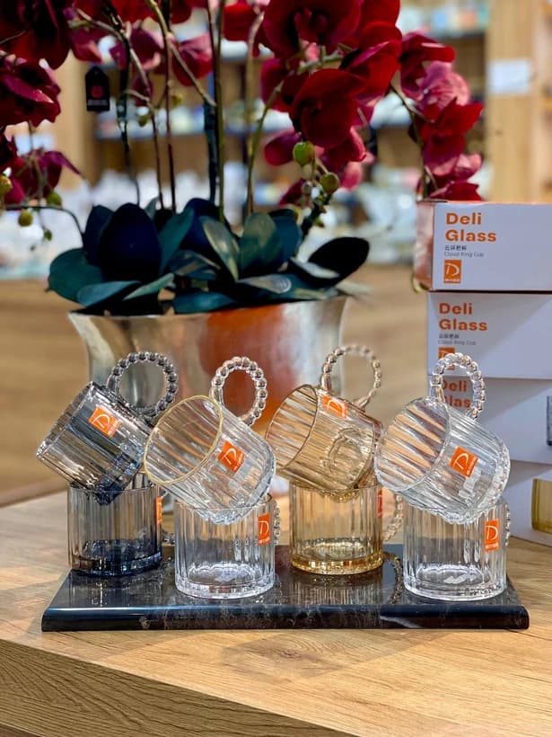 فنجان دسته مرواریدی دلی گلس DELI GLASS