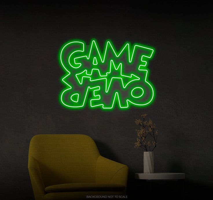 تابلو نئون طرح GAME OVER کد 198 — تصویر ۲