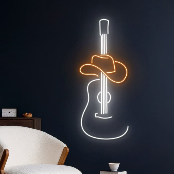 تابلو نئون طرح گیتار کابوی کد 190