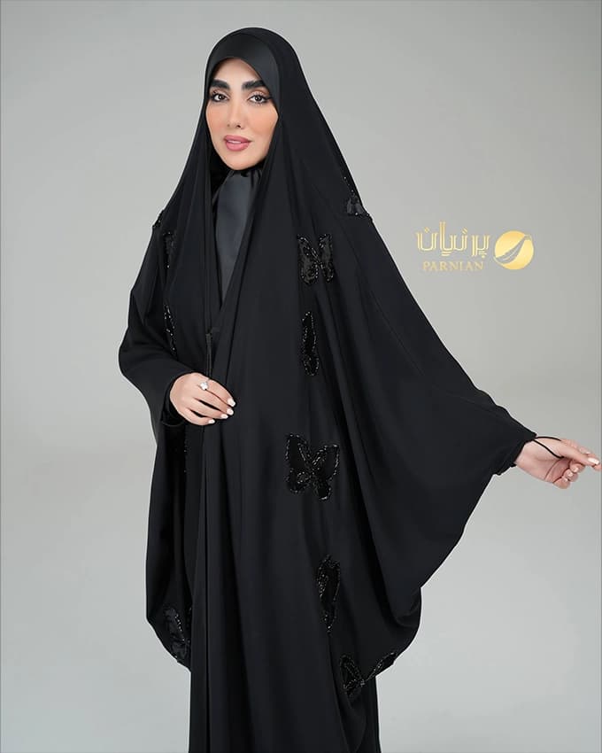 چادر ویدا عربی جده پروانه نیمرخ سنگی — تصویر ۳
