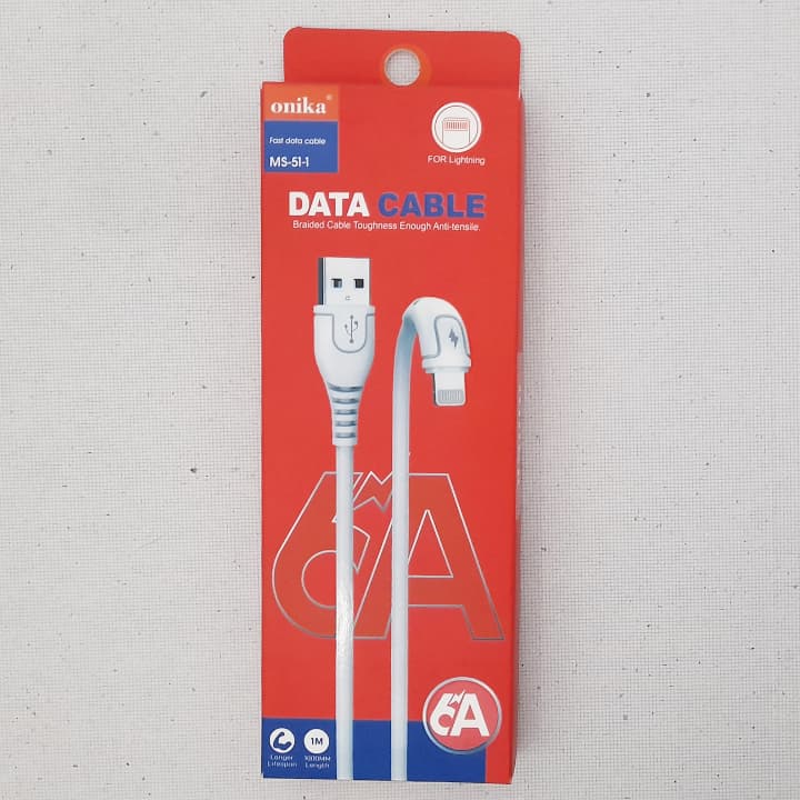 کابل شارژ USB به لایتنینگ آیفون 6 آمپر اونیکا فست شارژ مدل Onika Ms-51-1 — تصویر ۲