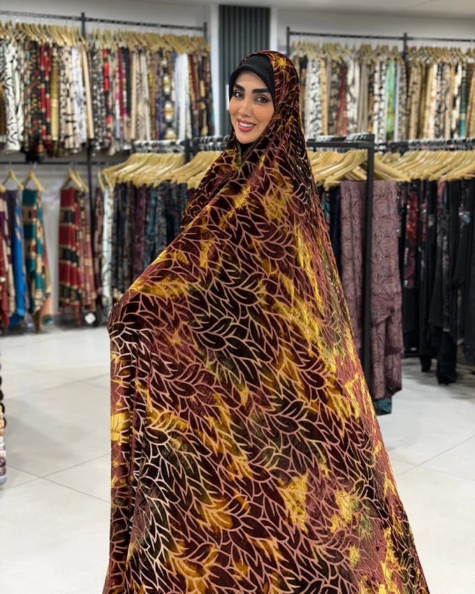 قواره چادر رنگی حریر مخمل ابریشم طرح 2