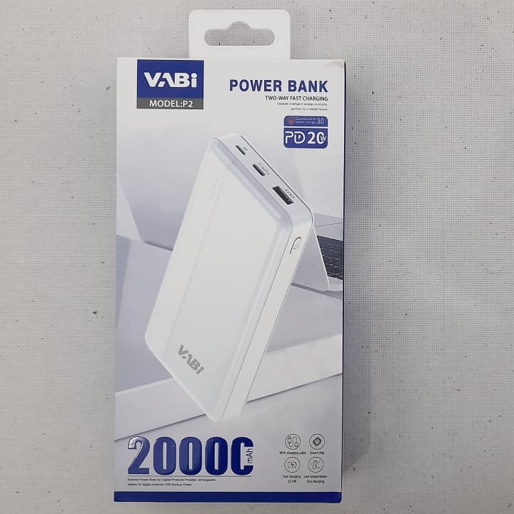 پاوربانک Pd وابی ظرفیت 20000 میلی آمپر ساعت مدل Vabi p2