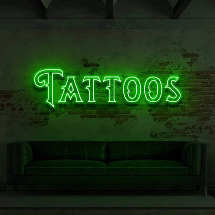 تابلو نئون طرح نوشته tattoo کد 092 — تصویر ۹