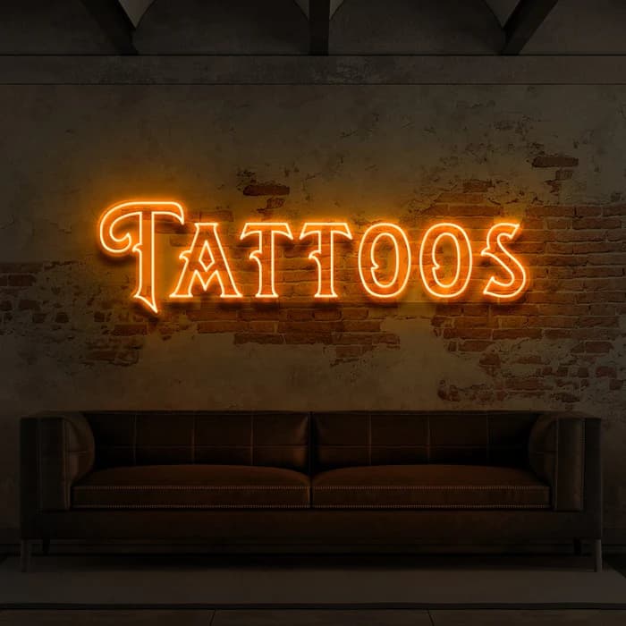 تابلو نئون طرح نوشته tattoo کد 092 — تصویر ۳