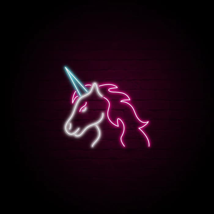 تابلو نئون طرح اسب تک شاخ (unicorn) کد090
