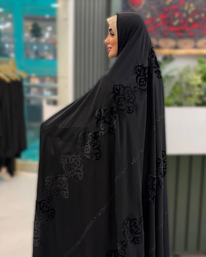 چادر دوخت سنتی ایرانی بولگاری نگین ومخمل 2