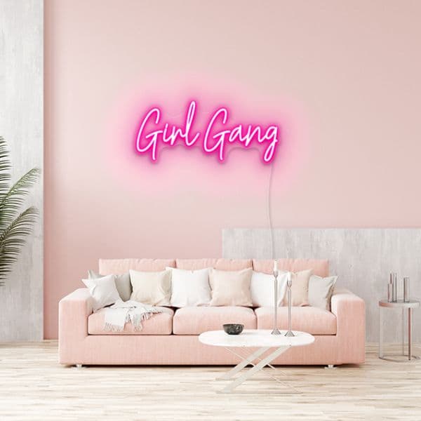 تابلو نئون طرح نوشته ” girl gang ” کد 083