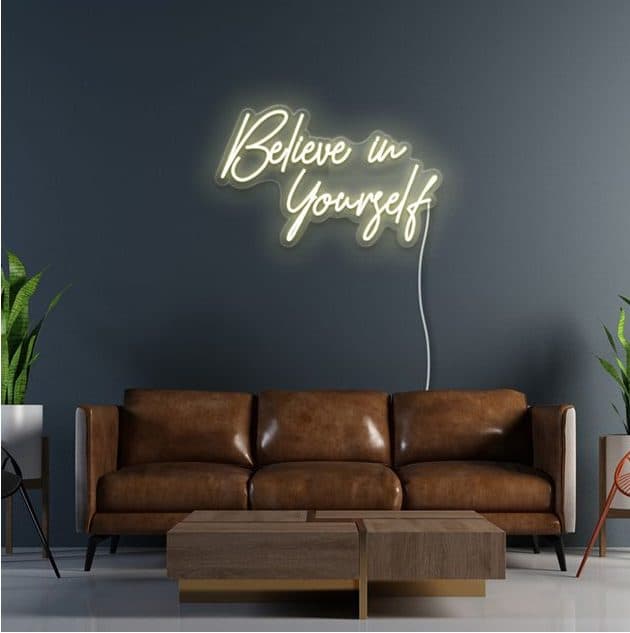 تابلو نئون طرح نوشته ” believe in your self ” کد 080