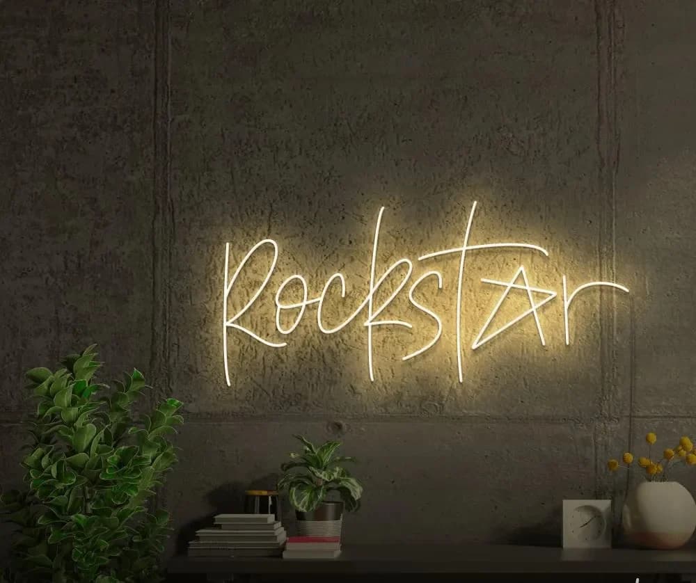 تابلو نئون طرح نوشته ” rockstar ” کد 068 — تصویر ۲
