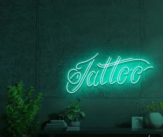 تابلو نئون طرح نوشته ” tattoo “کد 067