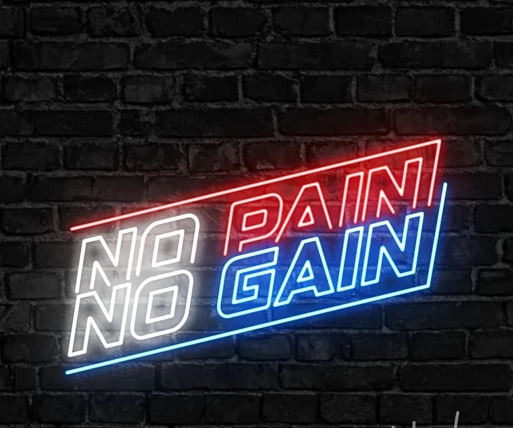 تابلو نئون طرح نوشته ” no pain , no gain “کد 058