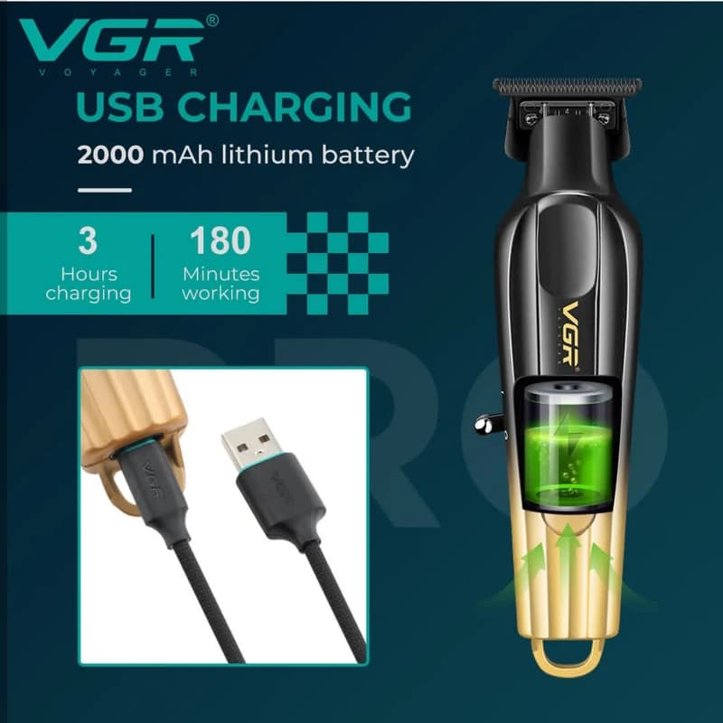 ماشین اصلاح موی سر و صورت شارژی وی جی ار مدل V-935 — تصویر ۸