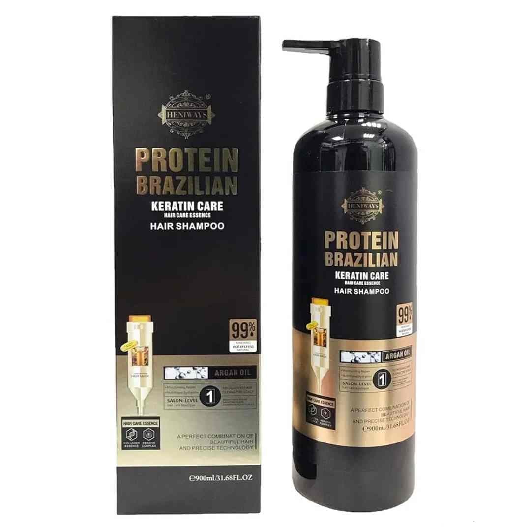 شامپو ترمیم موی پروتئین برزیلی Protein Brazilian مدل کراتین و آرگان حجم 1000 میل