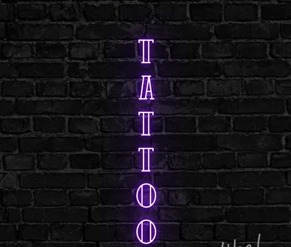 تابلو نئون طرح نوشته ” tattoo “کد 045