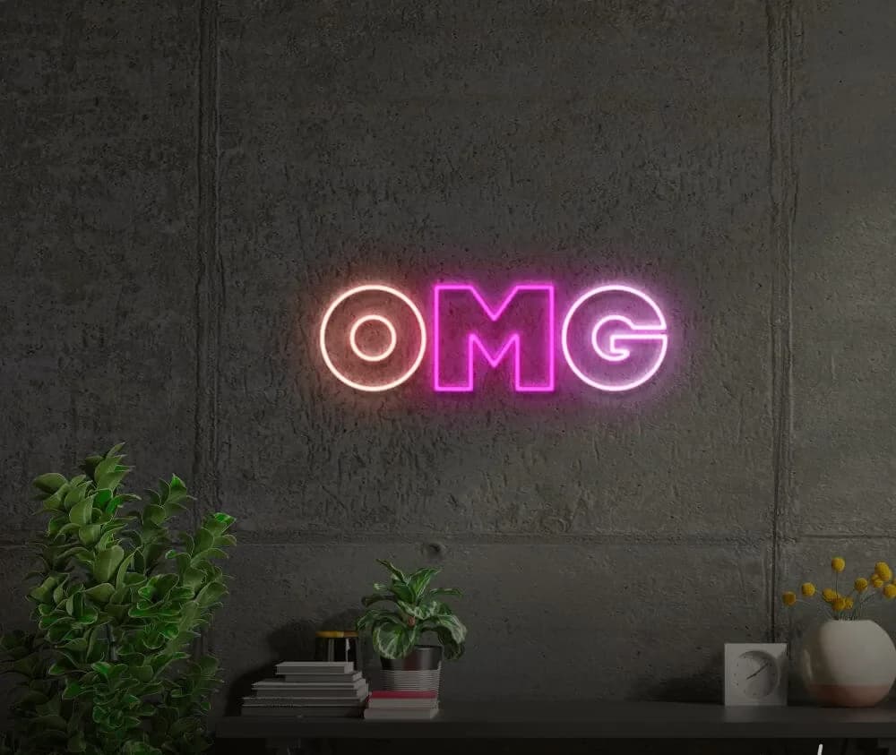 تابلو نئون طرح نوشته ” OMG “کد 044 — تصویر ۲