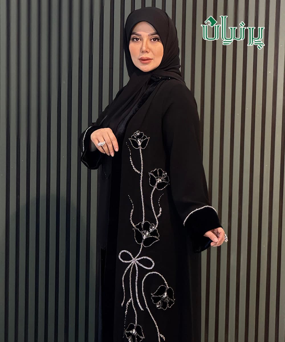 مانتو عبا ویدا جواهر دوزی نیلگون vip