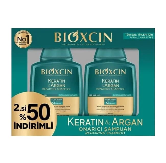 شامپو ترمیم کننده مو کراتین و آرگان ( keratin & argan) پک 2 عددی (واردات کاملا قانونی از منطقه آزاد ارس)