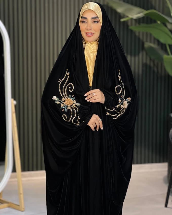 چادر عربی جده مخمل ونوس ایتالیا چهار فصل حورا — تصویر ۲