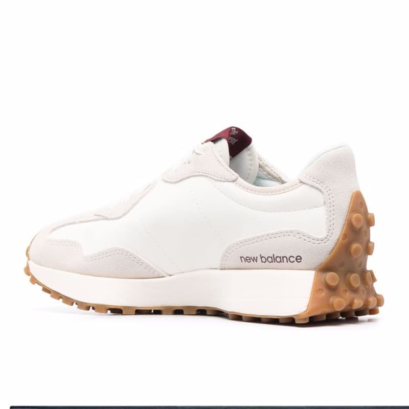 Newbalance 327 whitebeigeburgundy-red/نیوبالانس 327 کرم زرشکی — تصویر ۴