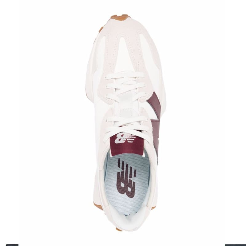 Newbalance 327 whitebeigeburgundy-red/نیوبالانس 327 کرم زرشکی — تصویر ۳