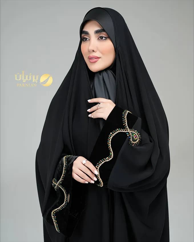 چادر عربی بولگاری مچ اشرافی چشمی سبز — تصویر ۳