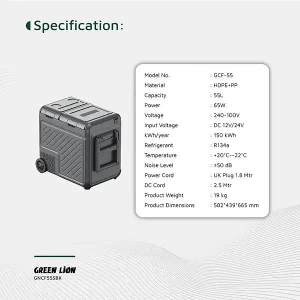 یخچال خودرو ۵۵ لیتری گرین لاین مدل GFC-55 — تصویر ۵