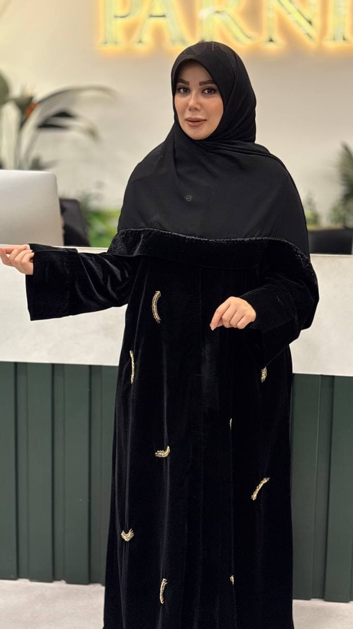 مانتو عبا مخمل جواهر دوزی پر