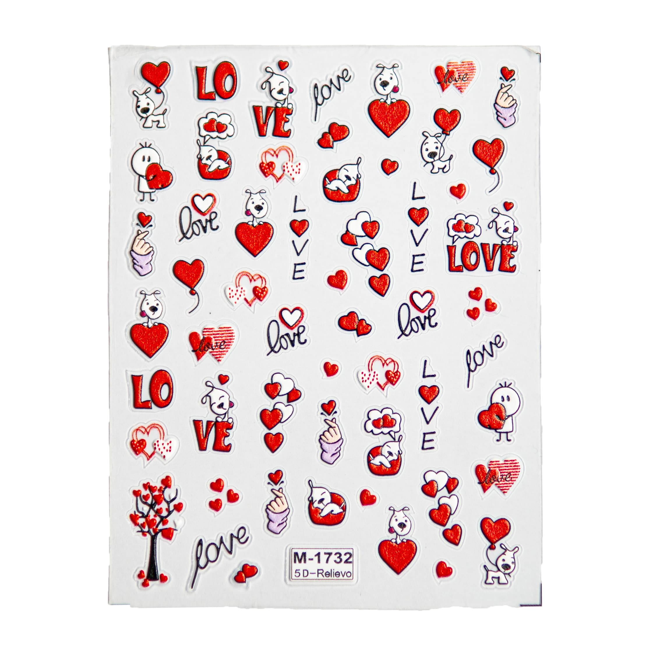 برچسب برجسته لنز ناخن مدل love کد m-1732