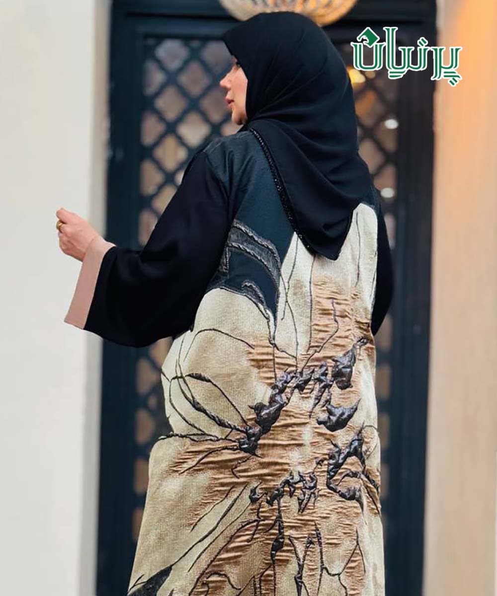 مانتو اماراتی حریر کتایون — تصویر ۶