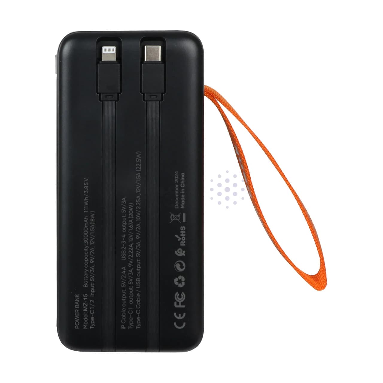 پاوربانک PD و فست شارژ Max 22.5W 30000mAh مدل MZ-15 – مشکی – MMX — تصویر ۴