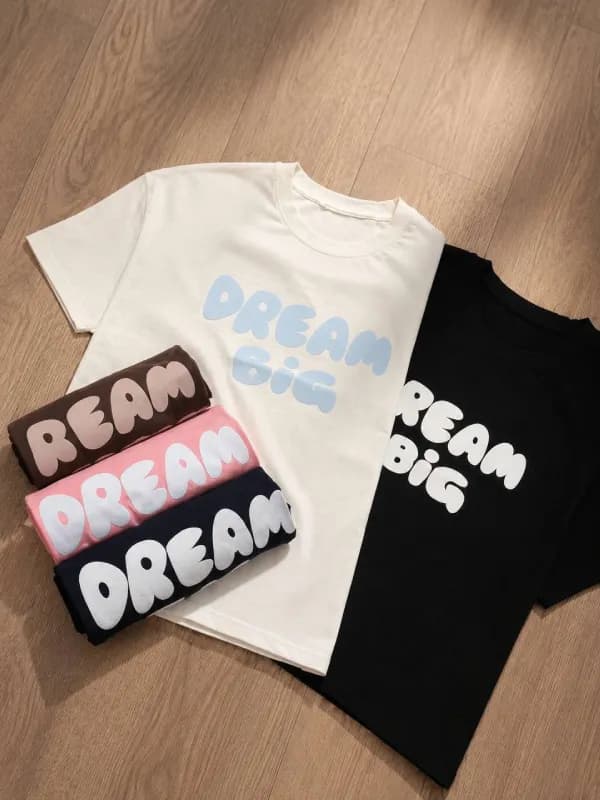 تیشرت باکسی زنانه Dream Big مدل آزاد در 5 رنگ — تصویر ۸