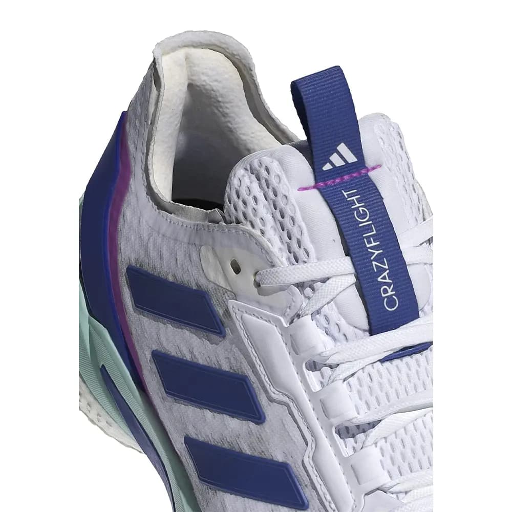 کتونی والیبال Adidas Crazyflight 5 آدیداس کریزی فلایت 5 رنگ سفید آبی بنفش — تصویر ۸