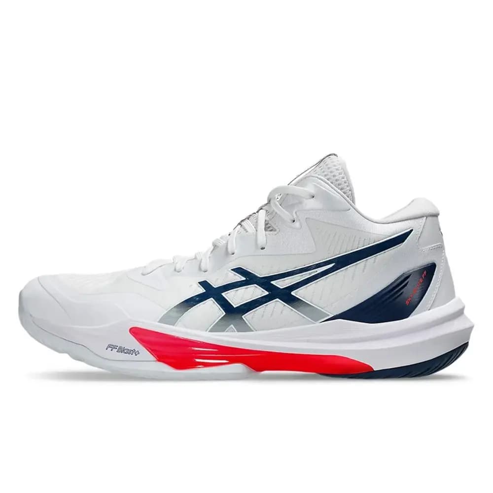 کتونی والیبال ساق دار Asics Sky Elite 3 Paris اسیکس اسکای الیت 3 پاریس رنگ سفید سرمه ای