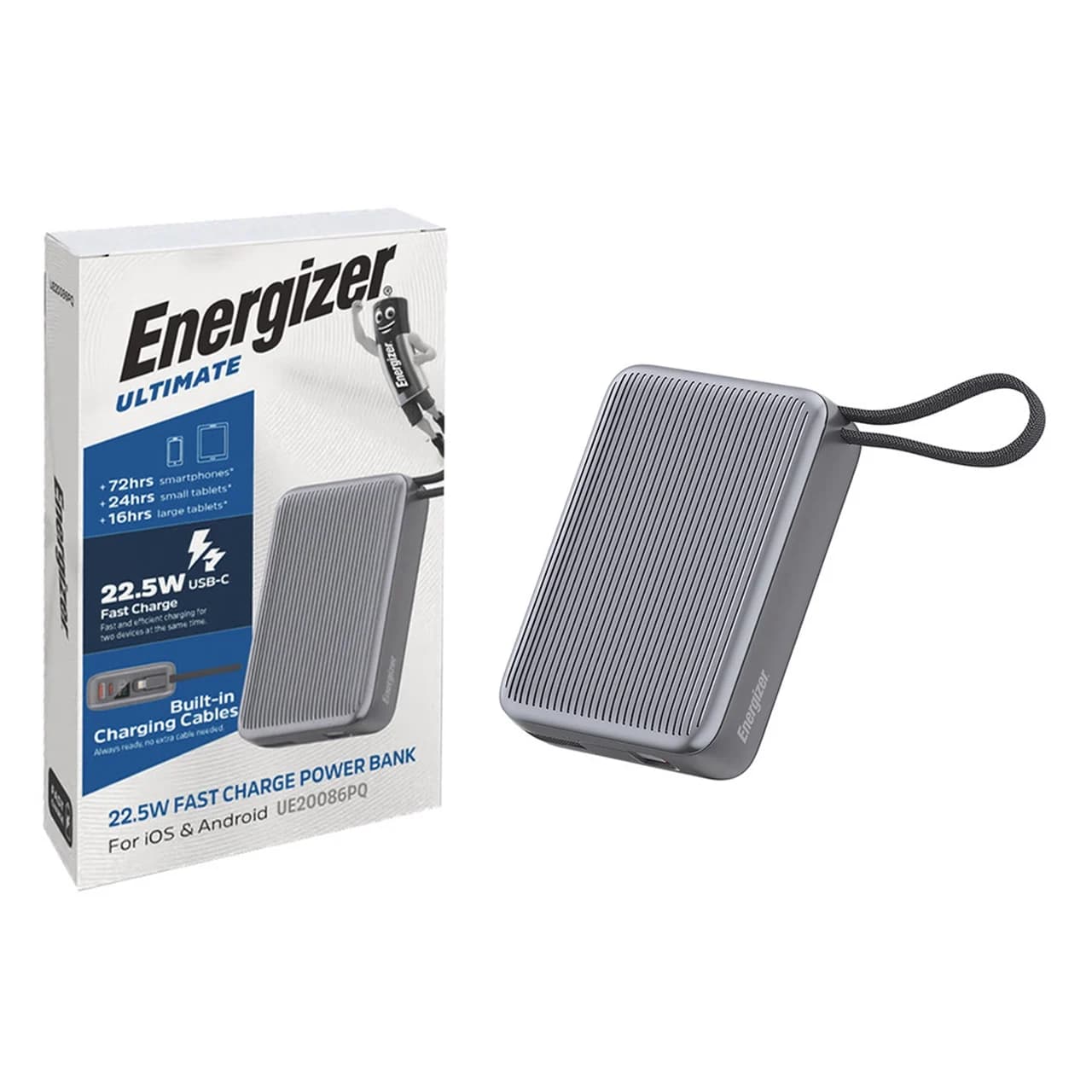 پاوربانک PD و فست شارژ Energizer 22.5W 20000mAh مدل UE20086PQ – خاکستری (گارانتی متین) — تصویر ۱۰