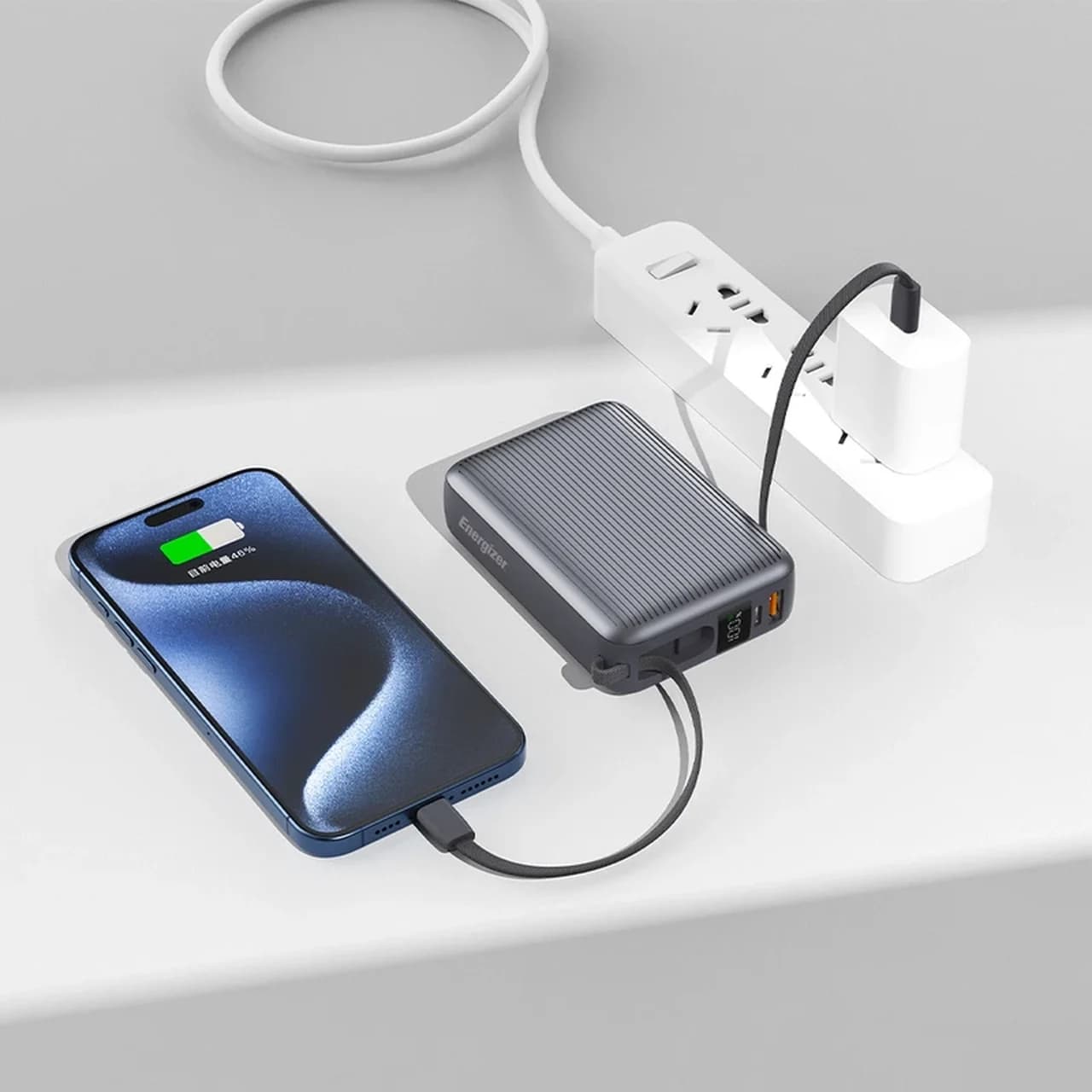 پاوربانک PD و فست شارژ Energizer 22.5W 20000mAh مدل UE20086PQ – خاکستری (گارانتی متین) — تصویر ۱۱