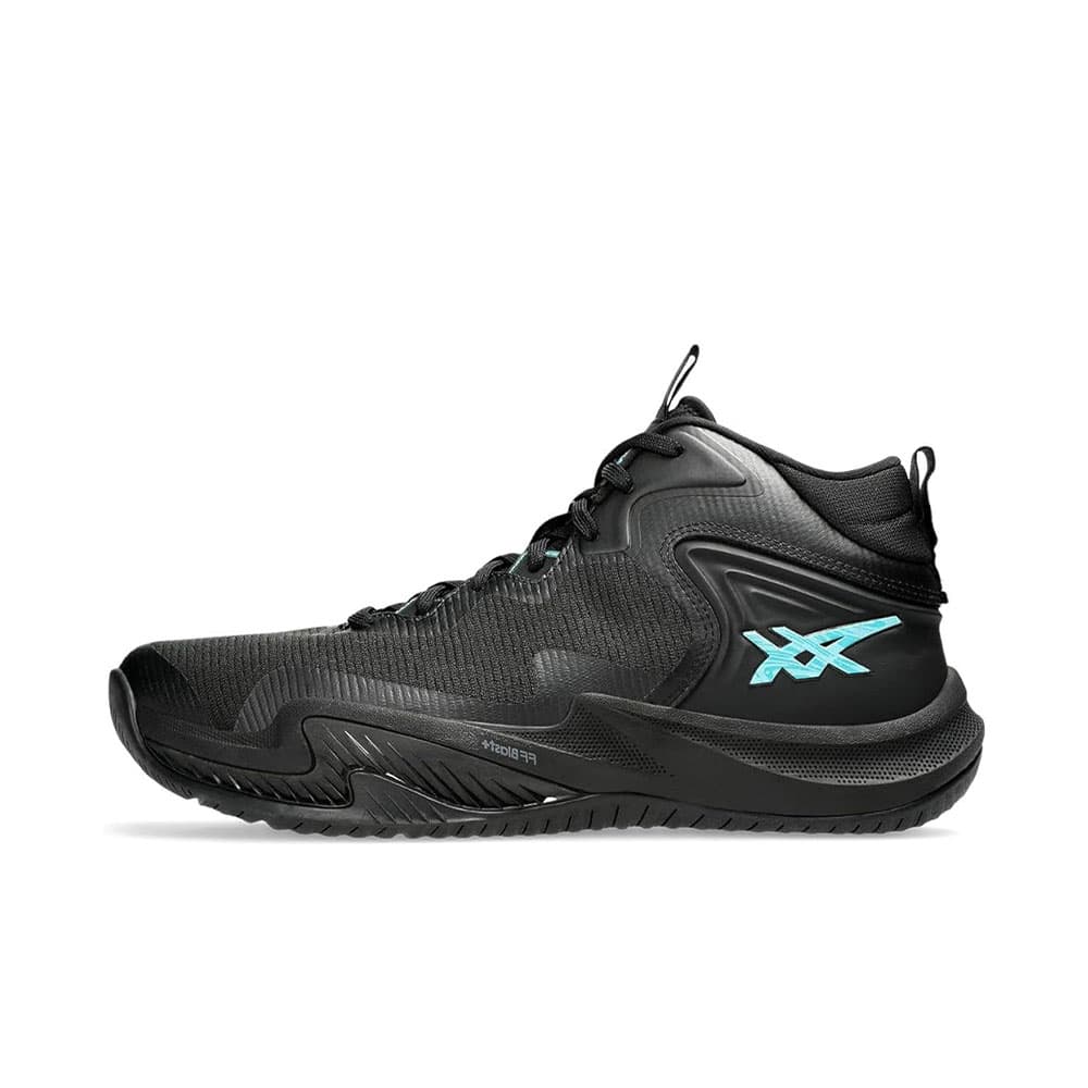 کتونی ساق بلند والیبال Asics Nova Surge 3 اسیکس نوا سرج 3 رنگ مشکی، آبی فیروزه ای