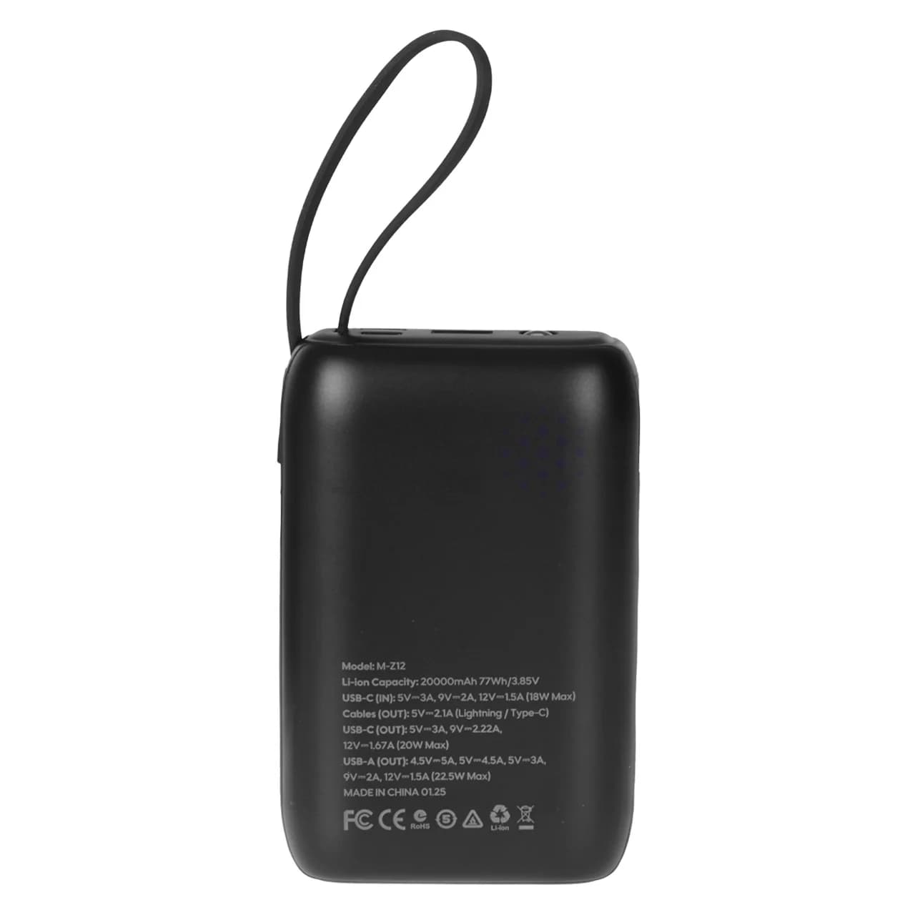 پاوربانک PD و فست شارژ Max 22.5W 20000mAh مدل M-Z12 – مشکی – MMX — تصویر ۴
