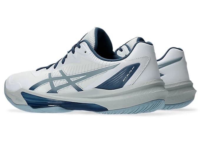 کتونی والیبال بدون ساق Asics Sky Elite 3 Paris Low اسیکس اسکای الیت 3 پاریس لو رنگ سفید طوسی سرمه ای آبی — تصویر ۵