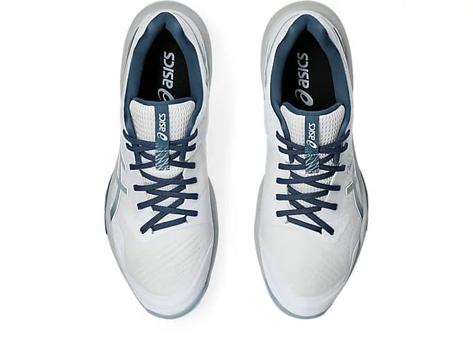 کتونی والیبال بدون ساق Asics Sky Elite 3 Paris Low اسیکس اسکای الیت 3 پاریس لو رنگ سفید طوسی سرمه ای آبی — تصویر ۶