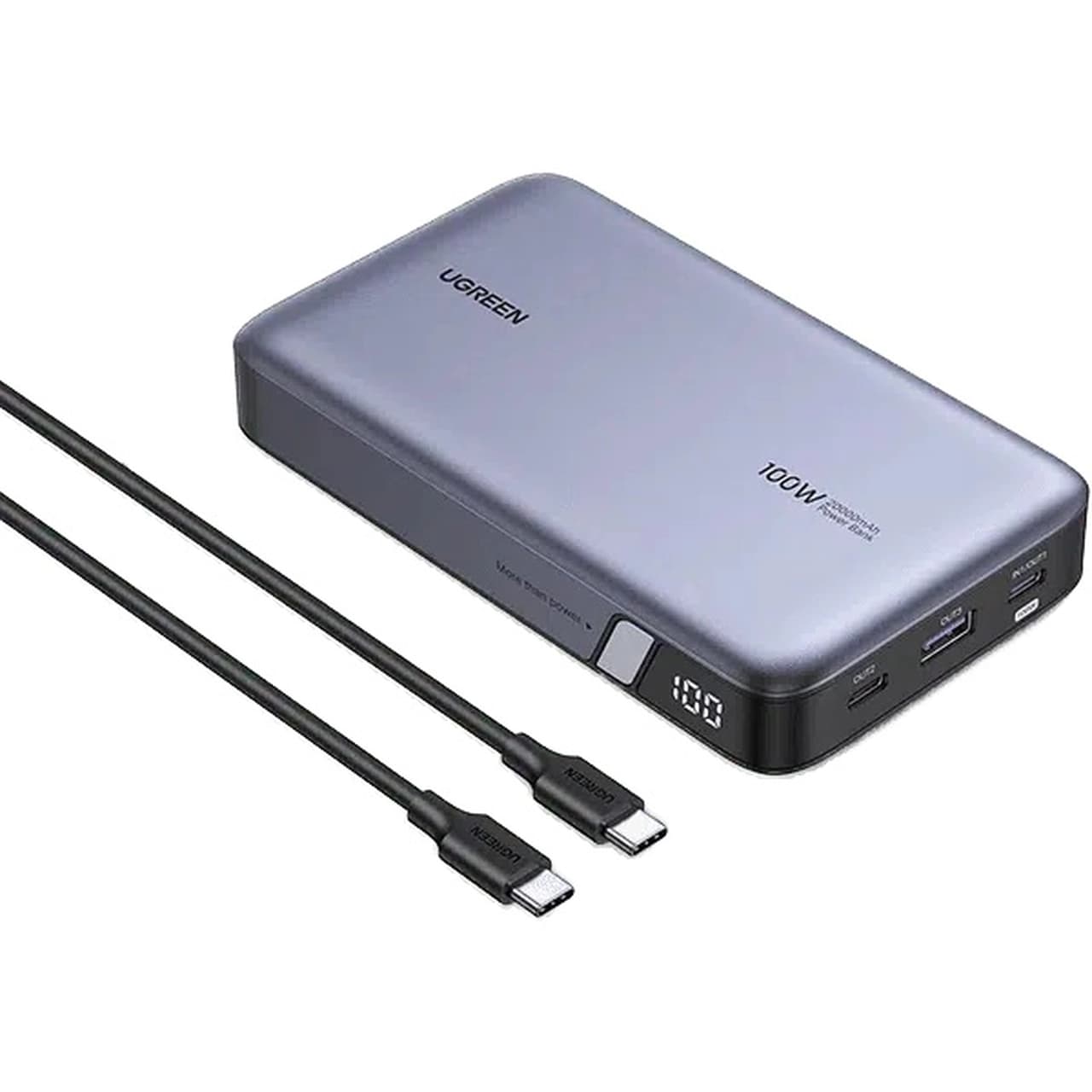 پاوربانک PD و فست شارژ UGREEN 100W 20000mAh مدل PB720-25188 – خاکستری (گارانتی 18 ماهه آسان پیشرو)