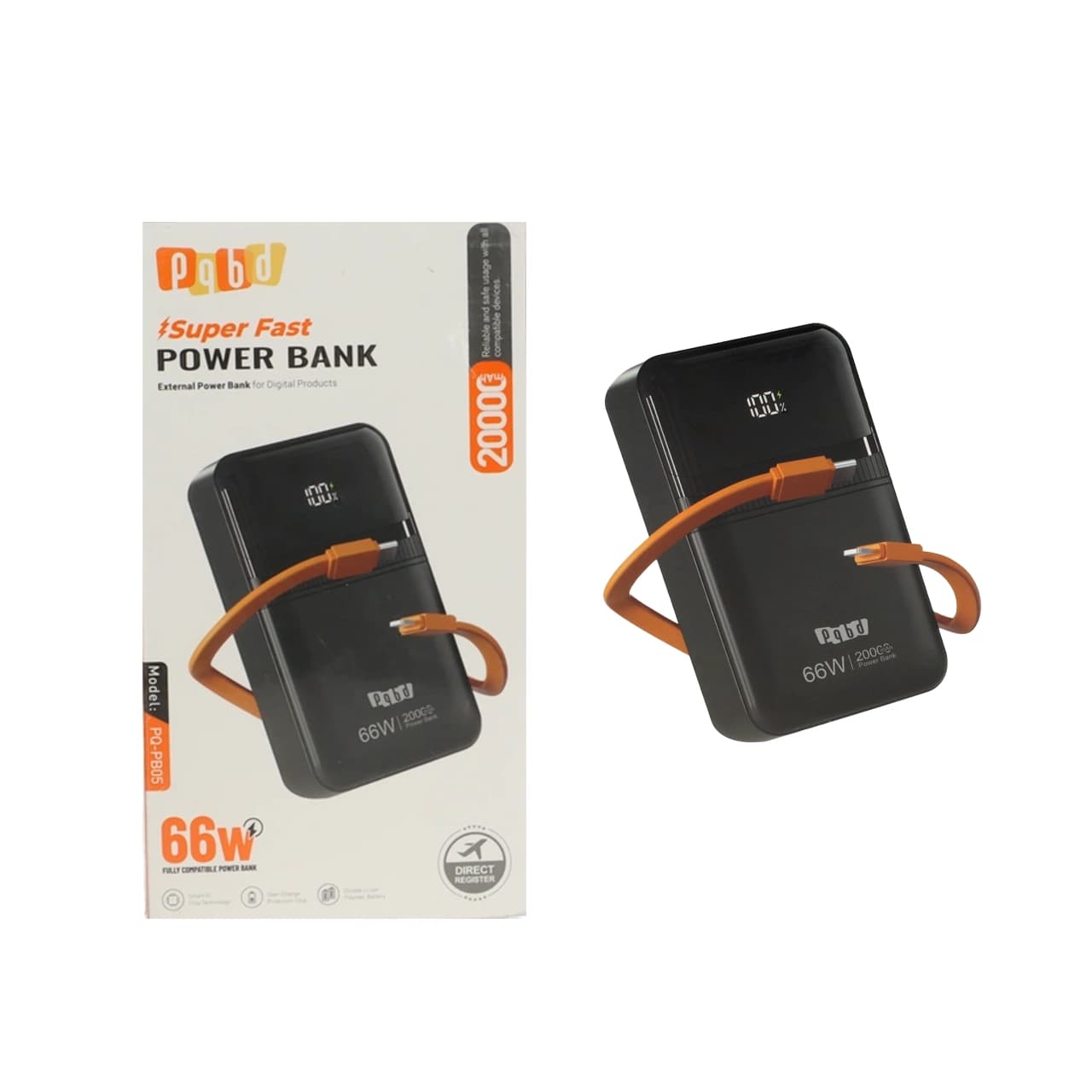 پاوربانک PD و فست شارژ PQBD 66W 20000mAh مدل PQ-PB05 – مشکی