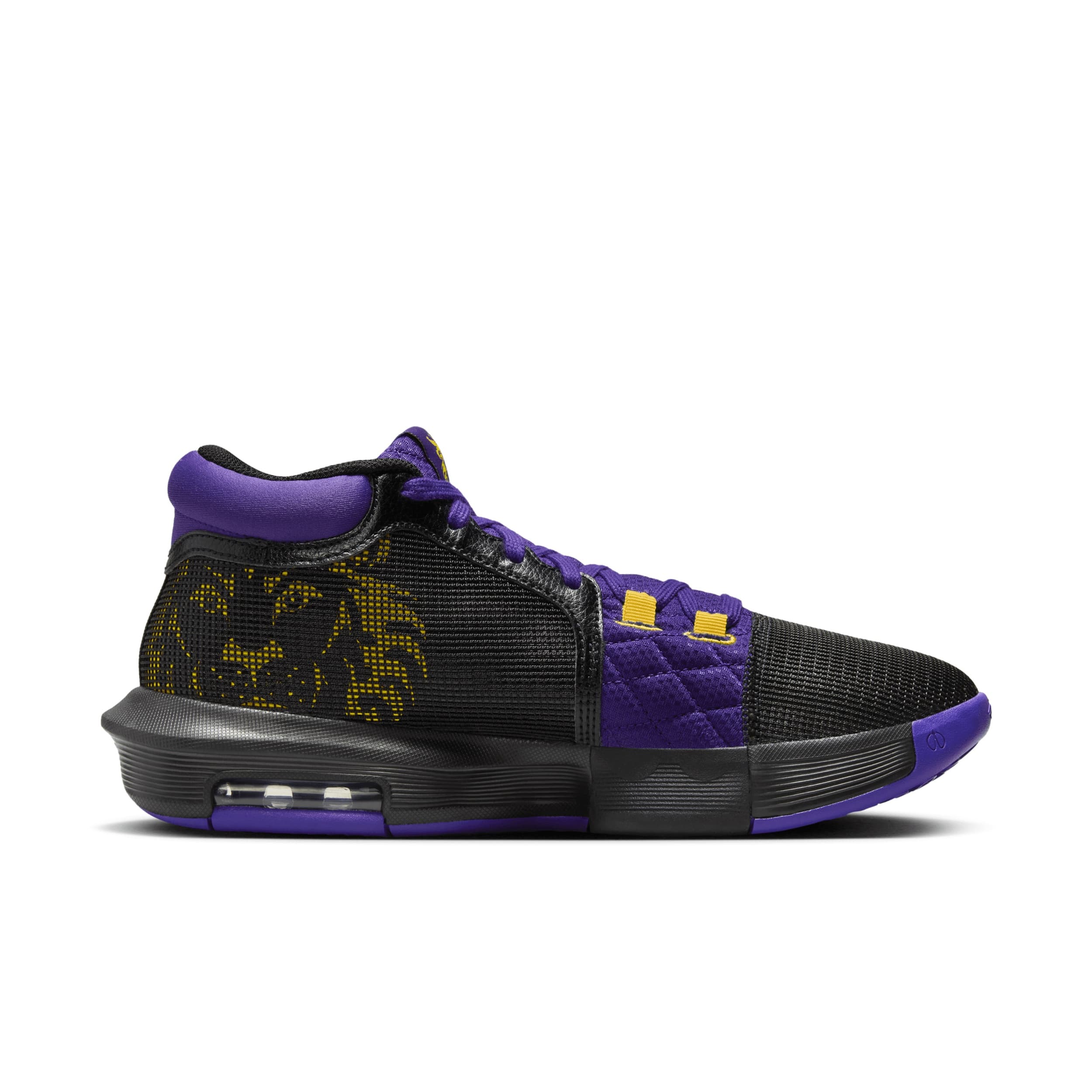 کتونی بسکتبال Nike Lebron Witness 8 نایک لبرون ویتنس 8 رنگ مشکی بنفش — تصویر ۴