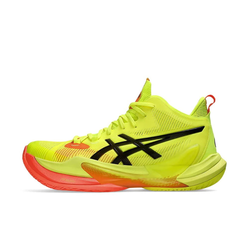 کتونی والیبال 2 Asics Metarise Paris اسیکس متارایز پاریس 2 رنگ زرد فسفری و گلبهی